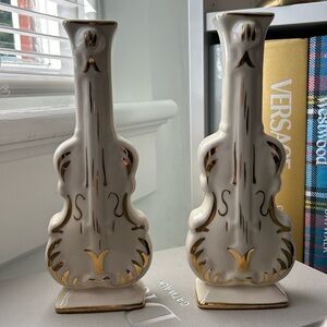 Pair of Vintage Cello Bud Vases